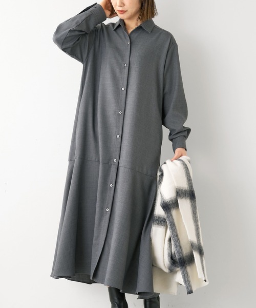 MICA&DEAL(マイカ&ディール)の「ヘムフレアワンピース(ワンピース・レディース・グレー/ライトベージュ/ブラック・FREE)」の15枚目の写真