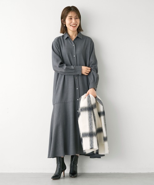 MICA&DEAL(マイカ&ディール)の「ヘムフレアワンピース(ワンピース・レディース・グレー/ライトベージュ/ブラック・FREE)」の16枚目の写真