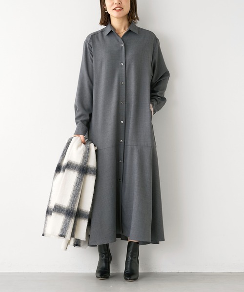 MICA&DEAL(マイカ&ディール)の「ヘムフレアワンピース(ワンピース・レディース・グレー/ライトベージュ/ブラック・FREE)」の17枚目の写真