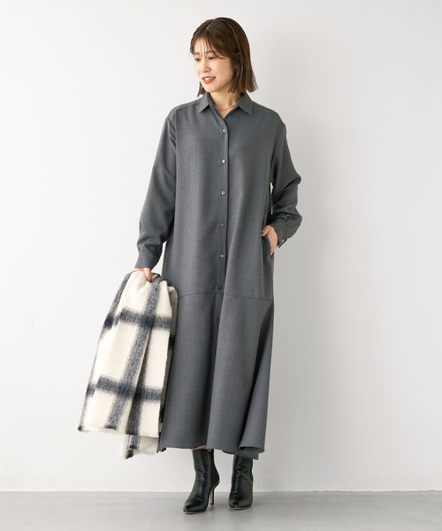 MICA&DEAL(マイカ&ディール)の「ヘムフレアワンピース(ワンピース・レディース・グレー/ライトベージュ/ブラック・FREE)」の19枚目の写真