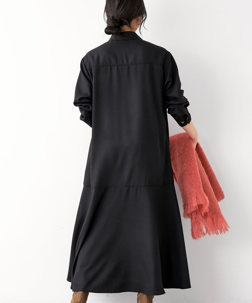 MICA&DEAL(マイカ&ディール)の「ヘムフレアワンピース(ワンピース・レディース・グレー/ライトベージュ/ブラック・FREE)」の7枚目の写真