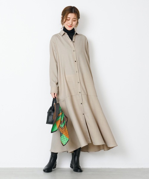 MICA&DEAL(マイカ&ディール)の「ヘムフレアワンピース(ワンピース・レディース・グレー/ライトベージュ/ブラック・FREE)」の22枚目の写真