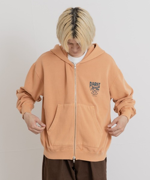 PARKS PROJECT(パークスプロジェクト)の「PARKS PROJECT T/C SWEAT DEER ZIP-UP(パーカー・メンズ・オレンジ/チャコールグレー・MEDIUM/LARGE)」の3枚目の写真