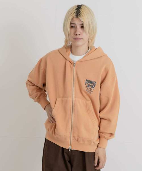 PARKS PROJECT(パークスプロジェクト)の「PARKS PROJECT T/C SWEAT DEER ZIP-UP(パーカー・メンズ・オレンジ/チャコールグレー・MEDIUM/LARGE)」の6枚目の写真