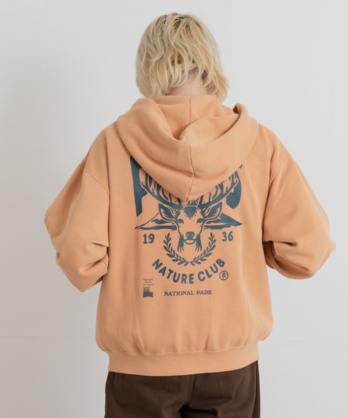 PARKS PROJECT(パークスプロジェクト)の「PARKS PROJECT T/C SWEAT DEER ZIP-UP(パーカー・メンズ・オレンジ/チャコールグレー・MEDIUM/LARGE)」の8枚目の写真