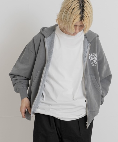 PARKS PROJECT(パークスプロジェクト)の「PARKS PROJECT T/C SWEAT DEER ZIP-UP(パーカー・メンズ・オレンジ/チャコールグレー・MEDIUM/LARGE)」の12枚目の写真