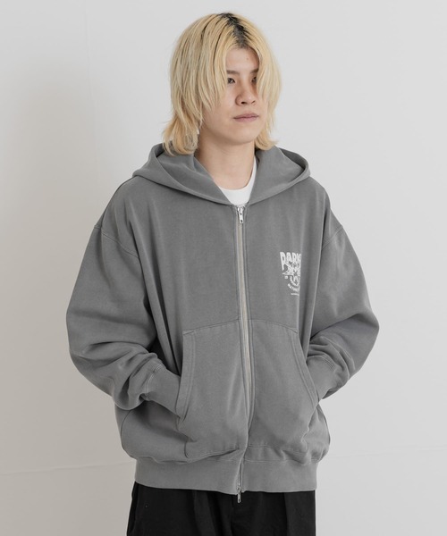 PARKS PROJECT(パークスプロジェクト)の「PARKS PROJECT T/C SWEAT DEER ZIP-UP(パーカー・メンズ・オレンジ/チャコールグレー・MEDIUM/LARGE)」の16枚目の写真