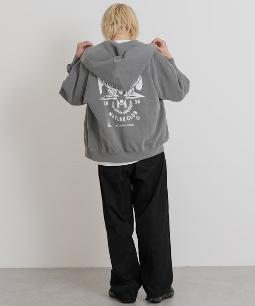 PARKS PROJECT(パークスプロジェクト)の「PARKS PROJECT T/C SWEAT DEER ZIP-UP(パーカー・メンズ・オレンジ/チャコールグレー・MEDIUM/LARGE)」の20枚目の写真