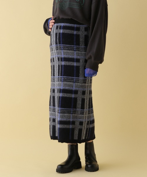 LEPSIM（レプシィム）の「【産前・産後対応】マタニティ／チェック柄スカート　149043（マタニティウェア/グッズ・レディース・ブラック系その他/ブラウン系その他・FREE）」の2枚目の写真