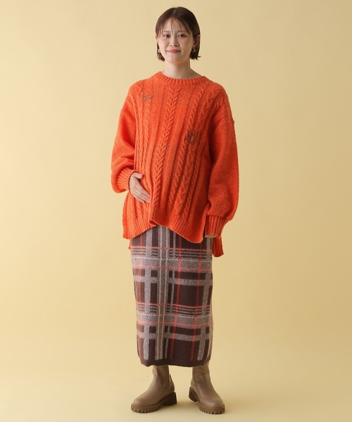 LEPSIM（レプシィム）の「【産前・産後対応】マタニティ／チェック柄スカート　149043（マタニティウェア/グッズ・レディース・ブラック系その他/ブラウン系その他・FREE）」の16枚目の写真