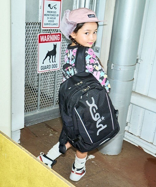 X-girl Stages（エックスガールステージス）の「メッシュロゴバックパック（バックパック/リュック・キッズ・アイボリー/ブラック・FREE）」の5枚目の写真