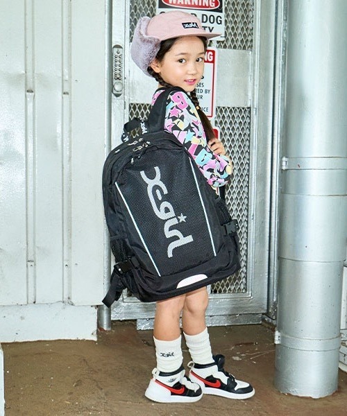 X-girl Stages（エックスガールステージス）の「メッシュロゴバックパック（バックパック/リュック・キッズ・アイボリー/ブラック・FREE）」の6枚目の写真