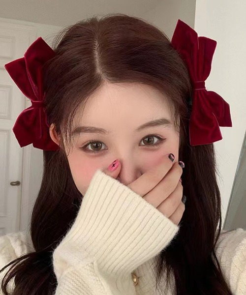 Nia(ニア)の「Nia(ニア)/2set BIGリボンヘアピン(ヘアピン・レディース・レッド/ブラック・FREE)」の5枚目の写真