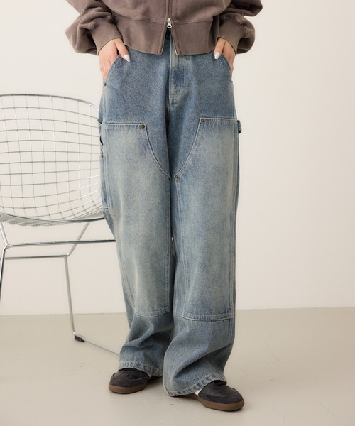 RODEO CROWNS WIDE BOWL（ロデオクラウンズワイドボウル）の「DOUBLE KNEE ペインターパンツ（その他パンツ・レディース・ブラウン/レッド/ブルー/ブラック・SMALL/MEDIUM）」の3枚目の写真