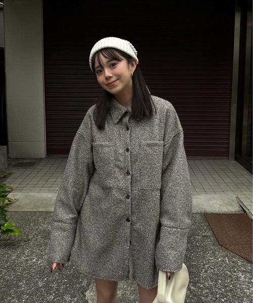 lawgy（ラウジー）の「loop tweed mix button shirt outer / ループ