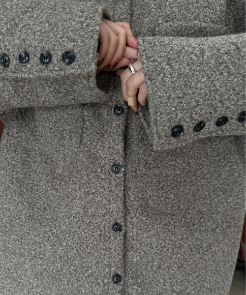 lawgy(ラウジー)の「loop tweed mix button shirt outer / ループツイードミックスボタンシャツアウター(その他アウター・レディース・クリーム/アイボリー/ブラウン・FREE)」の15枚目の写真