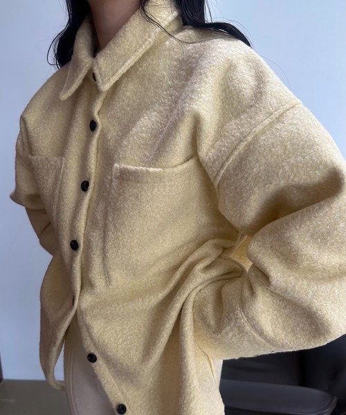 lawgy(ラウジー)の「loop tweed mix button shirt outer / ループツイードミックスボタンシャツアウター(その他アウター・レディース・クリーム/アイボリー/ブラウン・FREE)」の17枚目の写真