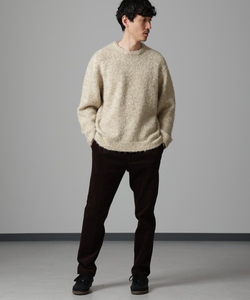 NANO universe（ナノユニバース）の「ウールミックスブークレニット（ニット/セーター・メンズ・アイボリー/ブラウン/グリーン/バーガンディー・S/M/L）」の9枚目の写真