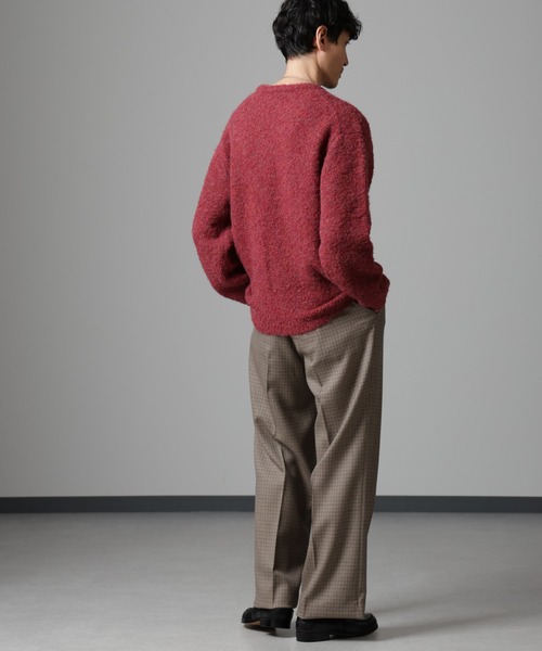 NANO universe（ナノユニバース）の「ウールミックスブークレニット（ニット/セーター・メンズ・アイボリー/ブラウン/グリーン/バーガンディー・S/M/L）」の21枚目の写真
