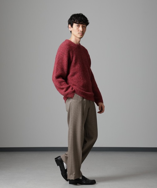 NANO universe（ナノユニバース）の「ウールミックスブークレニット（ニット/セーター・メンズ・アイボリー/ブラウン/グリーン/バーガンディー・S/M/L）」の19枚目の写真