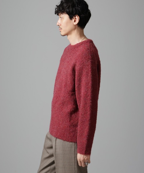 NANO universe（ナノユニバース）の「ウールミックスブークレニット（ニット/セーター・メンズ・アイボリー/ブラウン/グリーン/バーガンディー・S/M/L）」の14枚目の写真