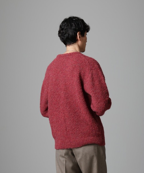 NANO universe（ナノユニバース）の「ウールミックスブークレニット（ニット/セーター・メンズ・アイボリー/ブラウン/グリーン/バーガンディー・S/M/L）」の17枚目の写真