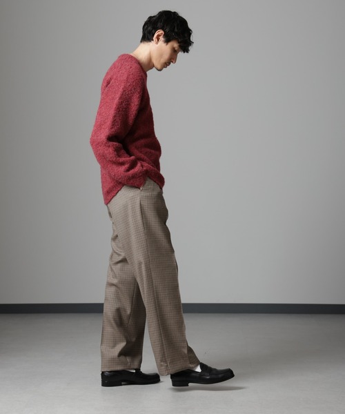 NANO universe（ナノユニバース）の「ウールミックスブークレニット（ニット/セーター・メンズ・アイボリー/ブラウン/グリーン/バーガンディー・S/M/L）」の20枚目の写真