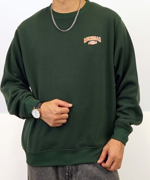 Burner（バーナー）の「【GROOVY STORE】アメカジ裏起毛スウェットクルー（スウェット・メンズ・スミクロ/モカ/ホワイト/杢グレー/ダークグリーン/ブルーパープル/ライトブラック/ネイビー/ブラック/ブルー系その他2/ホワイト×グレー/ブルー・LL/M/L）」の8枚目の写真