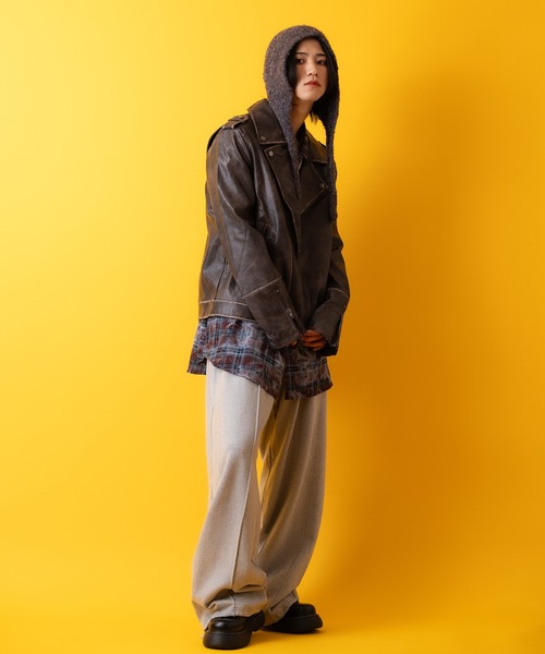 an meets zakka（アンミツザッカ）の「an meets zakka モコモコ起毛ニットフード帽（ニットキャップ/ビーニー・レディース・グレー/ブラック/アイボリー/ブラウン・ONESIZE）」の10枚目の写真