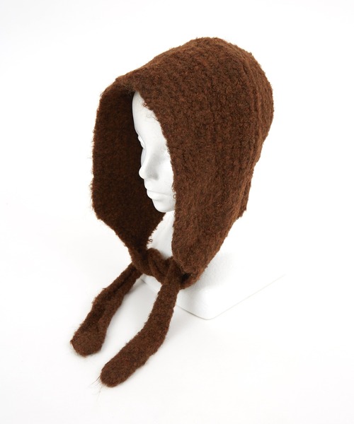 an meets zakka（アンミツザッカ）の「an meets zakka モコモコ起毛ニットフード帽（ニットキャップ/ビーニー・レディース・グレー/ブラック/アイボリー/ブラウン・ONESIZE）」の14枚目の写真