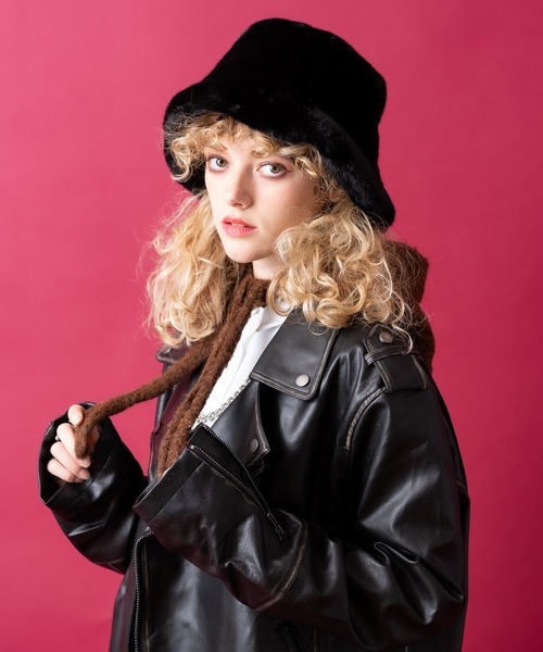 an meets zakka（アンミツザッカ）の「an meets zakka モコモコ起毛ニットフード帽（ニットキャップ/ビーニー・レディース・グレー/ブラック/アイボリー/ブラウン・ONESIZE）」の16枚目の写真