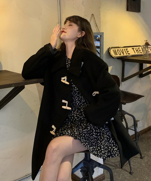 CHANEL♥大人のダッフル　コート・ジャケット♥ロゴトグルボタン♥新品同様品 セール】ステンカラー トグルボタン ダッフルコート（ダッフルコート