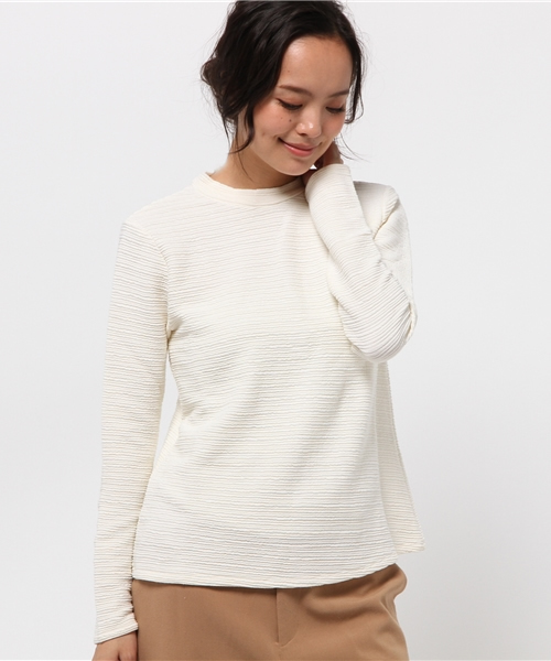 OUTLET(アウトレット)の「【Sheta】スタンドカラーカットソー(Tシャツ/カットソー・レディース・グレー/オフホワイト/ブラック・FREE)」の2枚目の写真