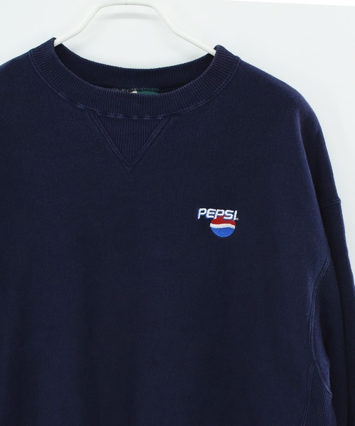 【ヴィンテージ古着】PEPSI コーラ 企業ロゴ刺繍 スウェット