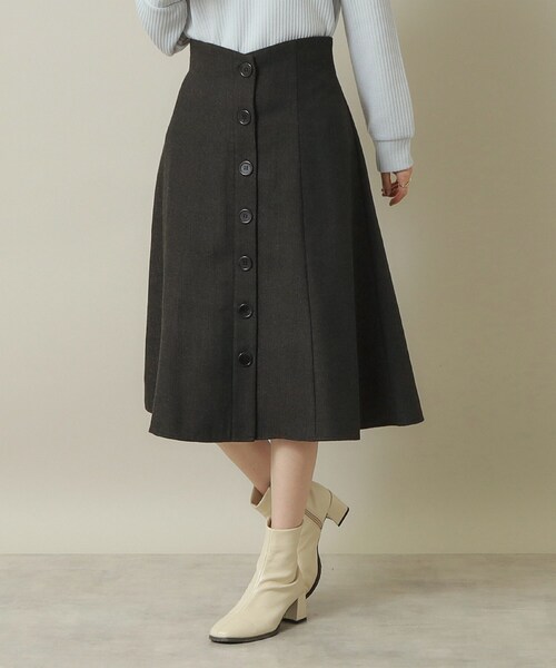 ITS'DEMO（イッツデモ）の「◆【後ろウエストゴム／手洗い可】ヘリンボーンスカート（スカート・レディース・ブラック系1/グレー系/グレー系1・00）」の2枚目の写真