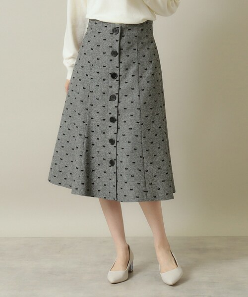 ITS'DEMO（イッツデモ）の「◆【後ろウエストゴム／手洗い可】ヘリンボーンスカート（スカート・レディース・ブラック系1/グレー系/グレー系1・00）」の3枚目の写真