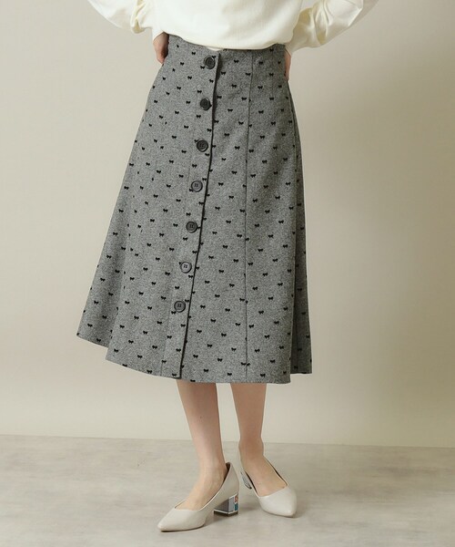 ITS'DEMO（イッツデモ）の「◆【後ろウエストゴム／手洗い可】ヘリンボーンスカート（スカート・レディース・ブラック系1/グレー系/グレー系1・00）」の8枚目の写真