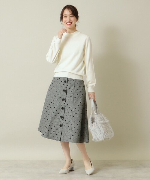 ITS'DEMO（イッツデモ）の「◆【後ろウエストゴム／手洗い可】ヘリンボーンスカート（スカート・レディース・ブラック系1/グレー系/グレー系1・00）」の10枚目の写真