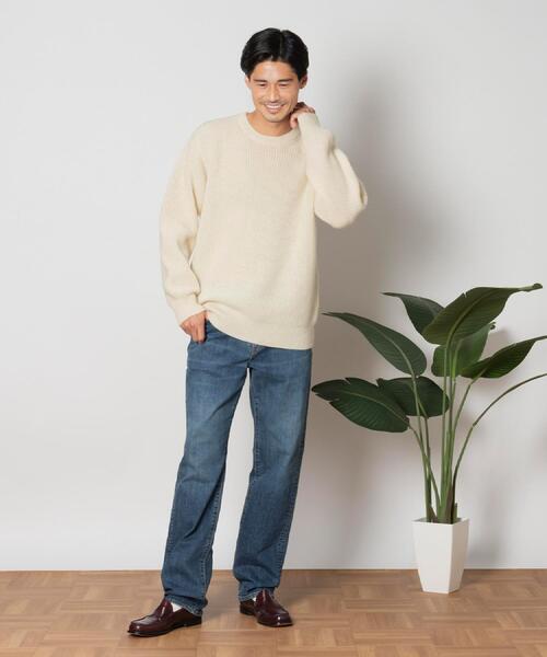 BACK NUMBER(バックナンバー)の「BACK NUMBER(バックナンバー)「BritishWool」l畔編みクルーネックニット(ニット/セーター・メンズ・ブラウン/ブラック/オフホワイト/ネイビー・M/L/XL)」の16枚目の写真