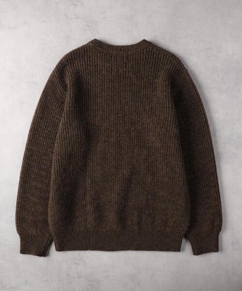 BACK NUMBER(バックナンバー)の「BACK NUMBER(バックナンバー)「BritishWool」l畔編みクルーネックニット(ニット/セーター・メンズ・ブラウン/ブラック/オフホワイト/ネイビー・M/L/XL)」の12枚目の写真