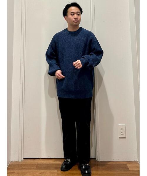 BACK NUMBER(バックナンバー)の「BACK NUMBER(バックナンバー)「BritishWool」l畔編みクルーネックニット(ニット/セーター・メンズ・ブラウン/ブラック/オフホワイト/ネイビー・M/L/XL)」の6枚目の写真