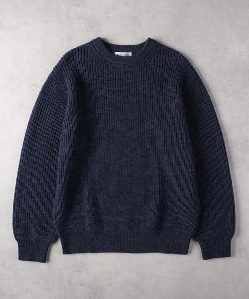 BACK NUMBER(バックナンバー)の「BACK NUMBER(バックナンバー)「BritishWool」l畔編みクルーネックニット(ニット/セーター・メンズ・ブラウン/ブラック/オフホワイト/ネイビー・M/L/XL)」の5枚目の写真
