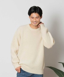 【BACK NUMBER】BritishWool 畔編みクルーネックニット