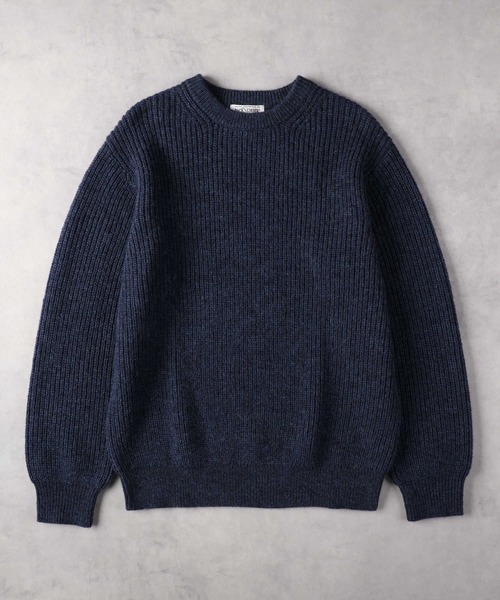 BACK NUMBER(バックナンバー)の「【BACK NUMBER】BritishWool 畔編みクルーネックニット(ニット/セーター・メンズ・ブラウン/ブラック/オフホワイト/ネイビー・M/L/XL)」の10枚目の写真