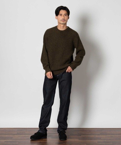 BACK NUMBER(バックナンバー)の「【BACK NUMBER】BritishWool 畔編みクルーネックニット(ニット/セーター・メンズ・ブラウン/ブラック/オフホワイト/ネイビー・M/L/XL)」の11枚目の写真