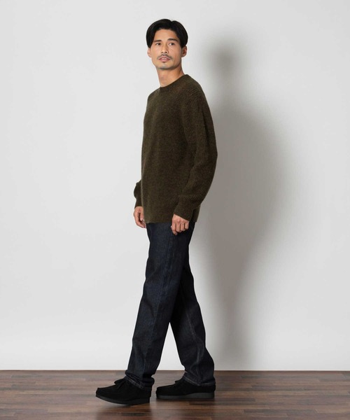 BACK NUMBER】BritishWool 畔編みクルーネックニット（ニット