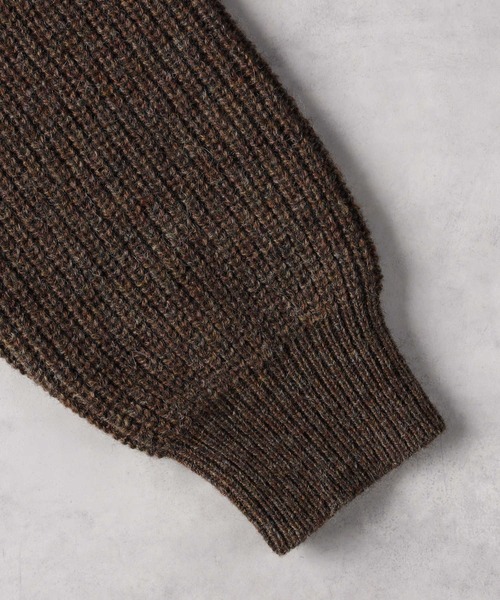 BACK NUMBER(バックナンバー)の「【BACK NUMBER】BritishWool 畔編みクルーネックニット(ニット/セーター・メンズ・ブラウン/ブラック/オフホワイト/ネイビー・M/L/XL)」の16枚目の写真