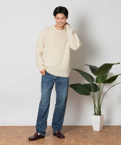BACK NUMBER(バックナンバー)の「【BACK NUMBER】BritishWool 畔編みクルーネックニット(ニット/セーター・メンズ・ブラウン/ブラック/オフホワイト/ネイビー・M/L/XL)」の19枚目の写真