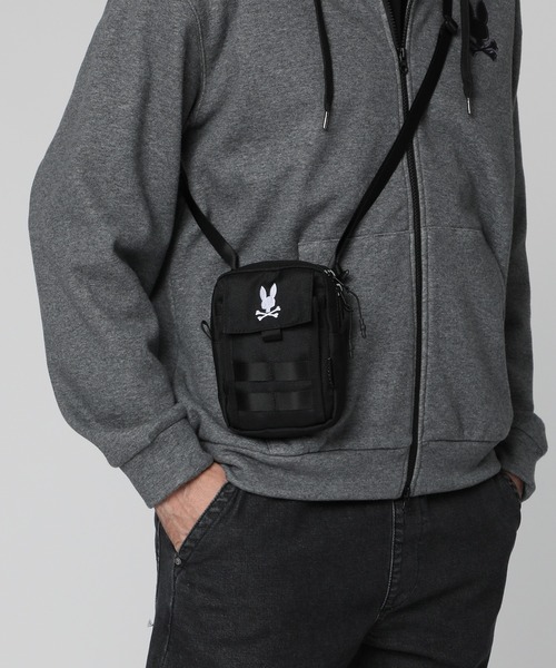 Psycho Bunny(サイコバニー)の「CORDURA fabric ミニショルダーバッグ(ショルダーバッグ・メンズ・ブラック・FREE)」の2枚目の写真