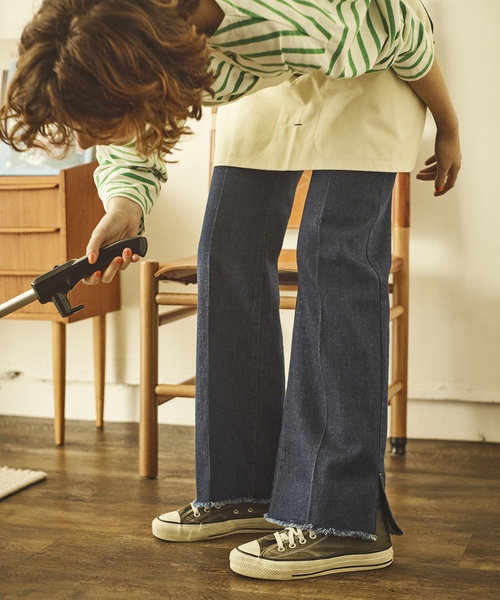 OUTDOOR PRODUCTS（アウトドアプロダクツ）の「VINTAGE LIKE ボーダー ボートネックロンT（Tシャツ/カットソー・レディース・ピンク/グリーン/ブルー系その他/ブラック・FREE）」の21枚目の写真